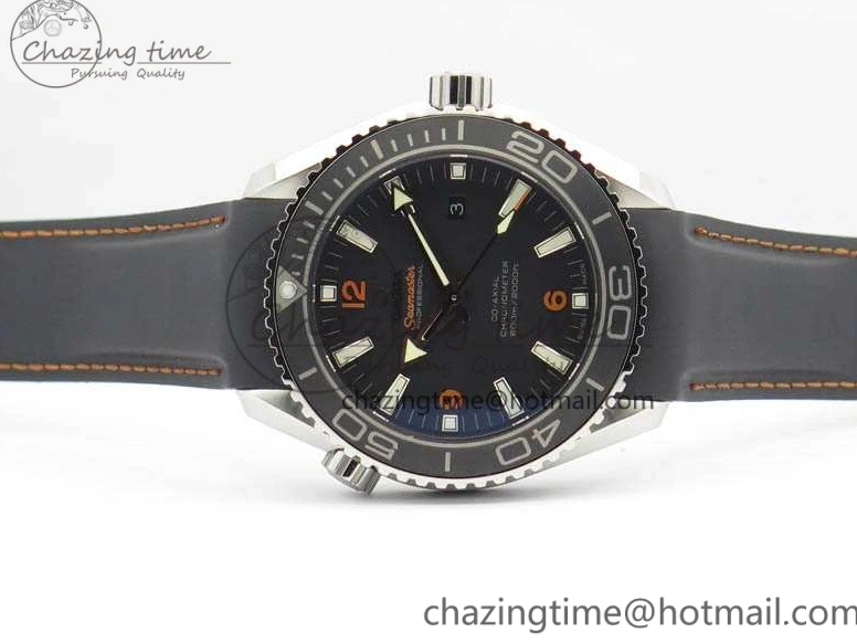 0127 GoodFit Planet Ocean Pro 45mm OMF 1:1 Best Edition Orange Marker On Rubber Strap A8500 (Black Balance Wheel) 8139